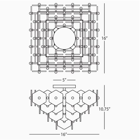Robert Abbey-Vienna Flushmount-Line Drawing