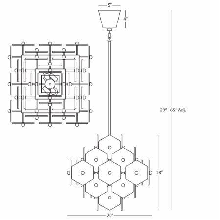Robert Abbey-Vienna Pendant-Line Drawing