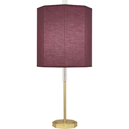 Robert Abbey Kate 33" Tall Buffet Table Lamp with Burgundy Fabric Shade Modern Brass / Lucite Crystal