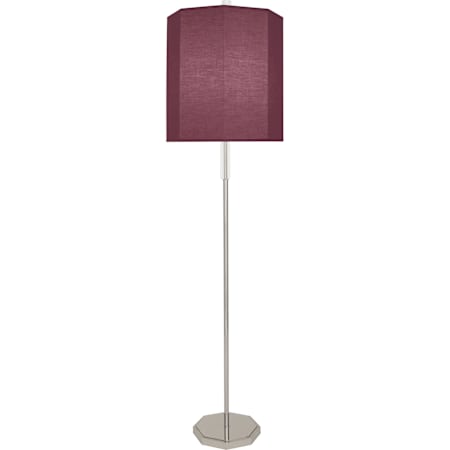 Robert Abbey Kate 66" Tall Torchiere Floor Lamp with Burgundy Fabric Shade Polished Nickel / Lucite Crystal