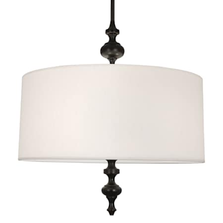 Robert Abbey Arthur 3 Light 27" Wide Pendant with Fabric Shade Deep Patina Bronze