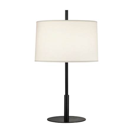 Robert Abbey Echo 23" Tall Buffet Table Lamp with White Fabric Shade Deep Patina Bronze