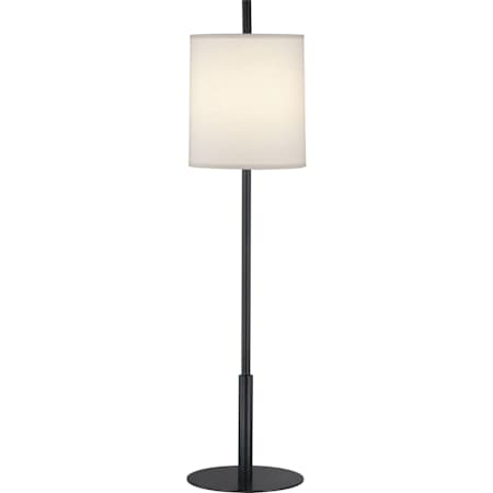 Robert Abbey Echo 33" Tall Buffet Table Lamp with White Fabric Shade Deep Patina Bronze