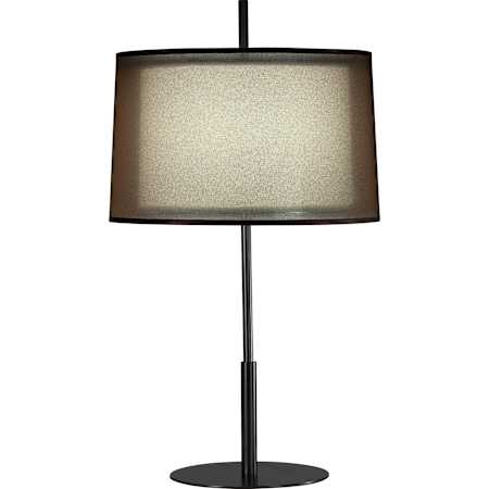 Robert Abbey Saturnia 30" Tall Buffet Table Lamp with Transparent Fabric Outer And Ascot White Inner Shade Deep Patina Bronze