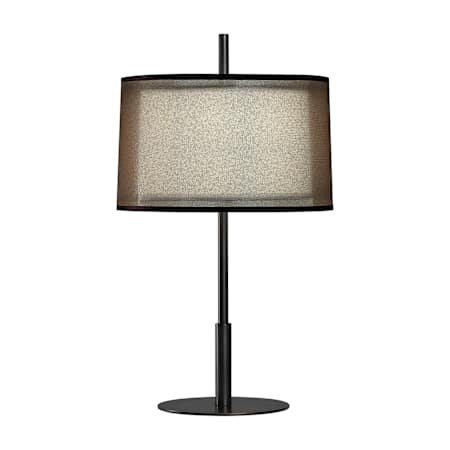 Robert Abbey Saturnia 23" Tall Buffet Table Lamp with Transparent Fabric Outer And Ascot White Inner Shade Deep Patina Bronze