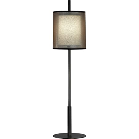 Robert Abbey Saturnia 33" Tall Buffet Table Lamp with Transparent Fabric Outer And Ascot White Inner Shade Deep Patina Bronze