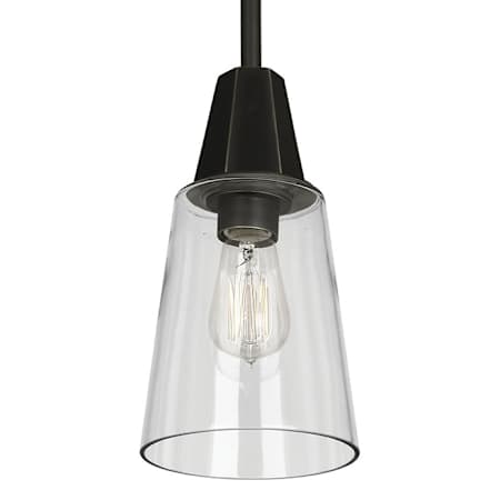 Robert Abbey Wheatley 6" Wide Mini Pendant with Clear Glass Shade Deep Patina Bronze