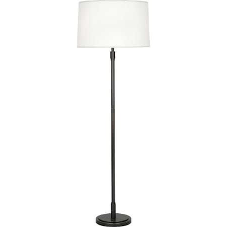 Robert Abbey Bandit 61" Tall Torchiere Floor Lamp with Linen Shade Deep Patina Bronze