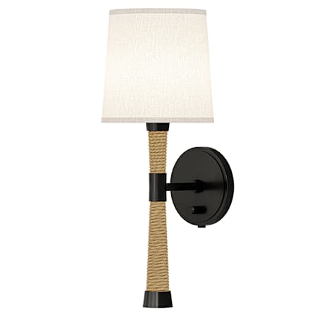 Robert Abbey Hatteras 19" Tall Wall Sconce with White Fondine Shade Natural Rope / Deep Patina Bronze