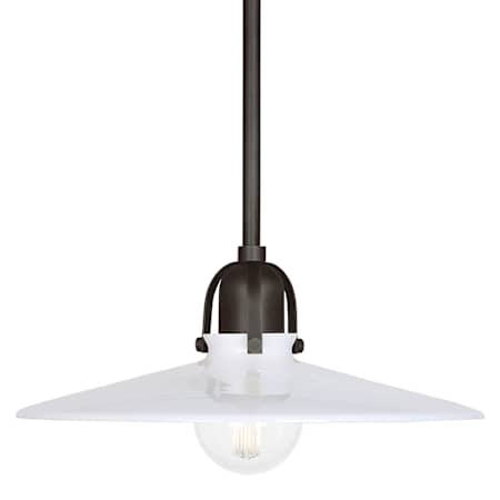 Robert Abbey Rico Espinet Arial 16" Wide Pendant with White Glass Shade Deep Patina Bronze