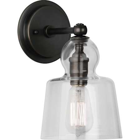 Robert Abbey Albert 11" Tall LED Wall Sconce with Clear Glass Shade Deep Patina Bronze