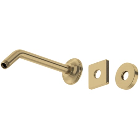 Rohl Shower 8-3/4" Wall Mounted Shower Arm and Flange Antique Gold