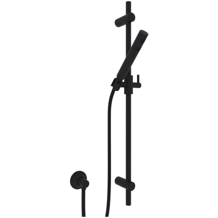 Rohl Spa Shower 1.8 GPM Single Function Hand Shower Package - Includes Slide Bar, Hose, and Wall Supply Matte Black
