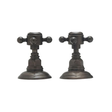 Rohl Country Bath 1/2" Hot Sidevalve Only with Connections and Metal Cross Handle Tuscan Brass (Living Finish)