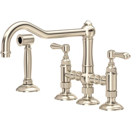 Rohl Acqui 1.5 GPM Bridge Kitchen Faucet - Includes Side Spray Satin Nickel
