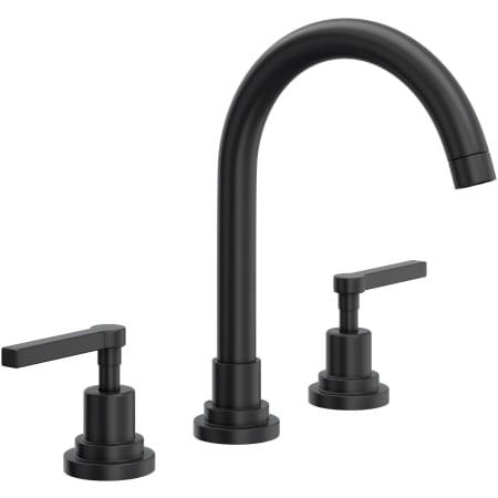 Rohl Lombardia 1.2 GPM Widespread Bathroom Faucet with Pop-Up Drain Assembly Matte Black
