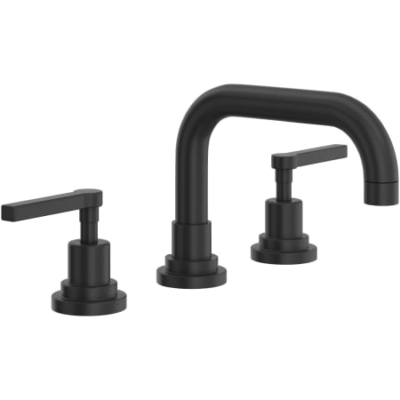 Rohl Lombardia 1.2 GPM Widespread Bathroom Faucet with Pop-Up Drain Assembly Matte Black