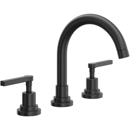 Rohl Lombardia 1.2 GPM Widespread Bathroom Faucet with Pop-Up Drain Assembly Matte Black