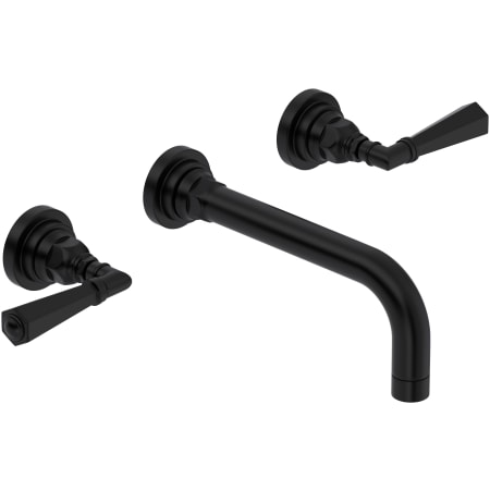 Rohl San Giovanni 1.2 GPM Wall Mounted Widespread Bathroom Faucet Matte Black