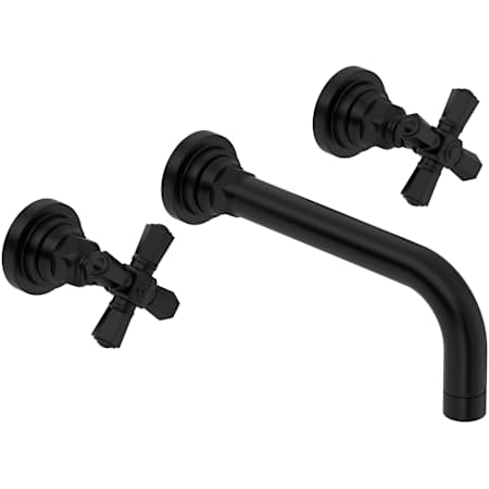 Rohl San Giovanni 1.2 GPM Wall Mounted Widespread Bathroom Faucet Matte Black