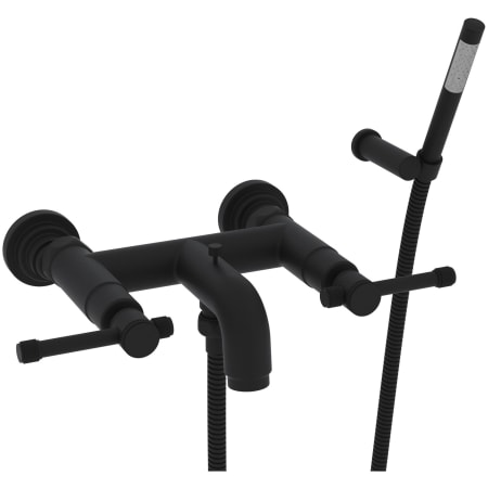 Rohl Campo Wall Mounted Tub Filler with Built-In Diverter - Includes Hand Shower Matte Black
