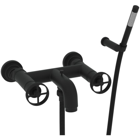 Rohl Campo Wall Mounted Tub Filler with Built-In Diverter - Includes Hand Shower Matte Black