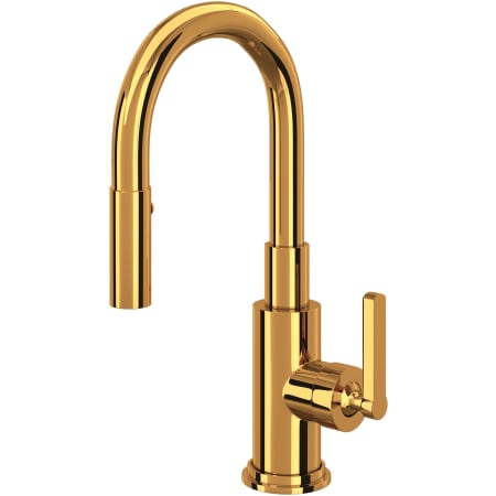 Rohl Lombardia 1.8 GPM Single Hole Pull Down Bar Faucet Italian Brass