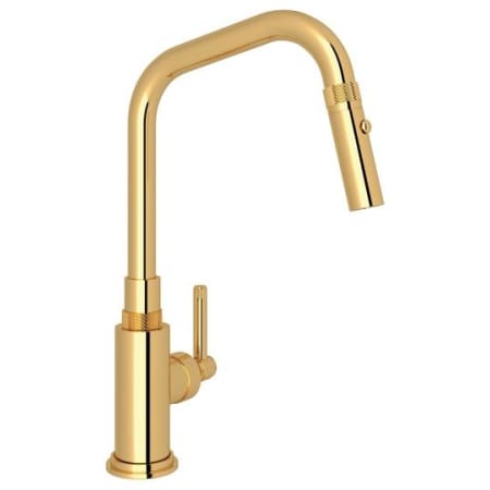 Rohl Campo 1.8 GPM Single Hole Pull Down Kitchen Faucet Italian Brass