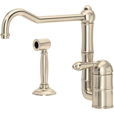 Rohl Acqui 1.5 GPM Single Hole Kitchen Faucet - Includes Side Spray Satin Nickel