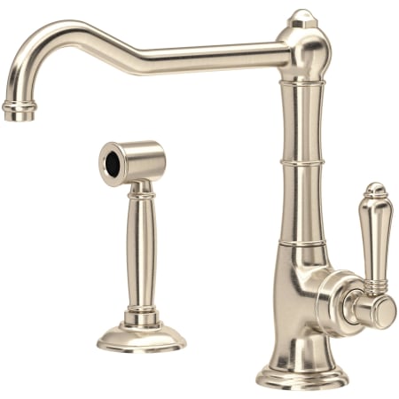 Rohl Acqui 1.5 GPM Single Hole Kitchen Faucet - Includes Side Spray Satin Nickel