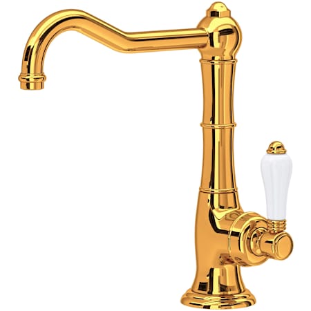 Rohl Acqui 1.5 GPM Single Hole Bar Faucet with Porcelain Handle Italian Brass