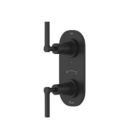 Rohl Lombardia Five Function Thermostatic Valve Trim Only with Dual Lever Handles and Integrated Diverter - Less Rough In Matte Black