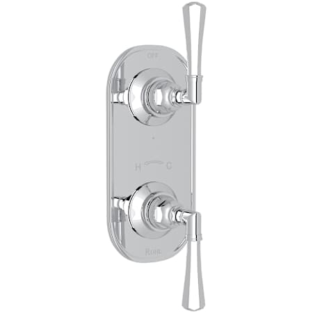 Rohl San Giovanni 5 Function Thermostatic Valve Trim Only with Double Lever Handle and Integrated Diverter - Less Rough In Polished Chrome