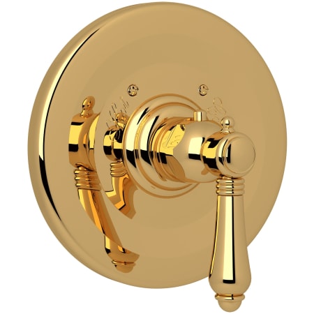 Rohl Acqui Thermostatic Valve Trim Only with Single Lever Handle - Less Rough In Italian Brass