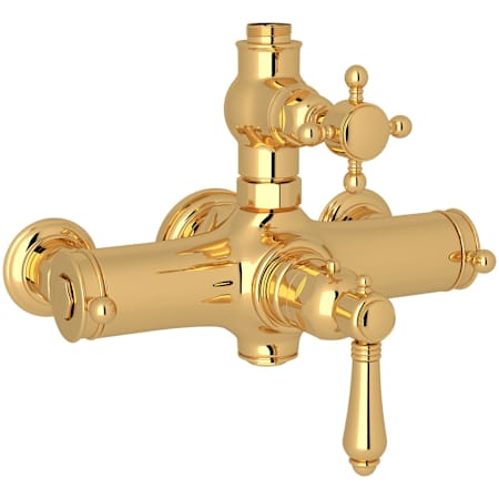 Rohl Acqui Exposed Thermostatic Valve Trim with Dual Lever Handles and Volume Control Italian Brass