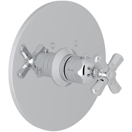 Rohl San Giovanni Thermostatic Valve Trim Only with Single Cross Handle - Less Rough In Polished Chrome