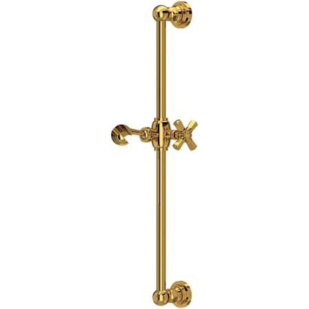Rohl San Giovanni 21-3/8" Slide Bar with Hand Shower Bracket Unlacquered Brass (Living Finish)
