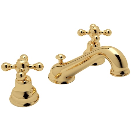 Rohl Arcana 1.2 GPM Widespread Bathroom Faucet with Pop-Up Drain Assembly Italian Brass