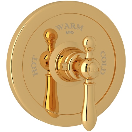 Rohl Arcana Thermostatic Valve Trim Only with Single Lever Handle - Less Rough In Italian Brass