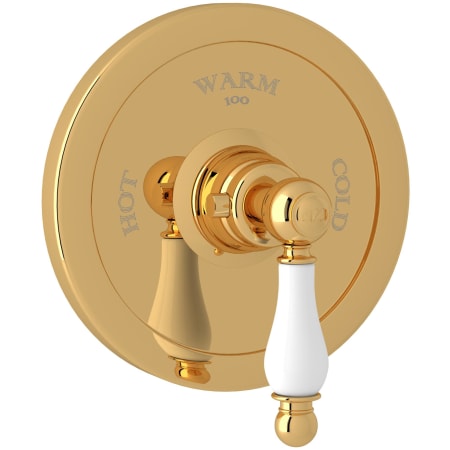 Rohl Arcana Thermostatic Valve Trim Only with Single Lever Handle - Less Rough In Italian Brass