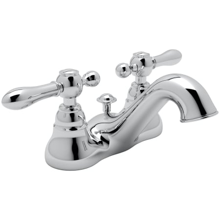 Rohl Arcana 1.2 GPM Centerset Bathroom Faucet with Pop-Up Drain Assembly and Metal Lever Handles Polished Chrome
