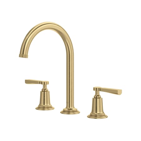 Rohl Apadana 1.2 GPM Widespread Bathroom Faucet with Pop-Up Drain Assembly Antique Gold