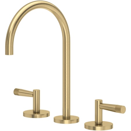 Rohl Amahle 1.2 GPM Widespread Bathroom Faucet with Lever Handles and Pop-Up Drain Assembly Antique Gold