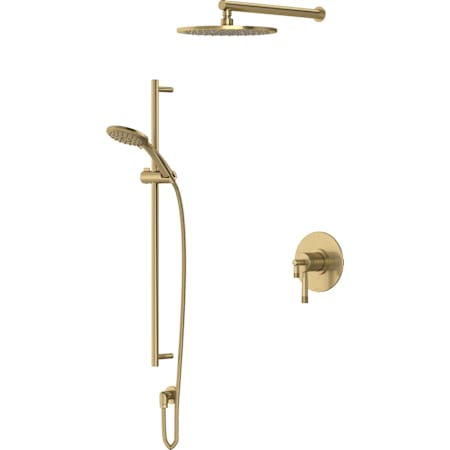 Rohl Amahle Pressure Balanced and Thermostatic Shower System with Shower Head, Hand Shower, Slide Bar, Shower Arm, Hose, and Valve Trim Antique Gold
