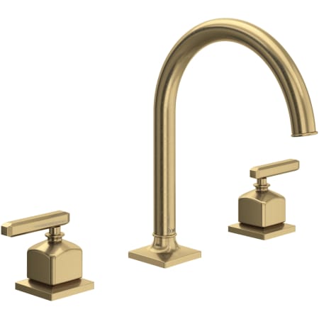 Rohl Apothecary 1.2 GPM Widespread Bathroom Faucet with Pop-Up Drain Assembly Antique Gold