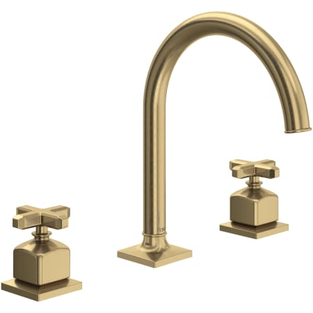 Rohl Apothecary 1.2 GPM Widespread Bathroom Faucet with Pop-Up Drain Assembly Antique Gold