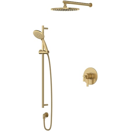 Rohl Apadana Transitional Pressure Balanced, Thermostatic Shower System with Shower Head, Hand Shower, Slide Bar, Shower Arm, Hose, and Valve Trim Antique Gold