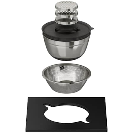 Rohl Collander and Mixing Bowl with Lid and Grating Inserts for Workstation Sinks Unfinished
