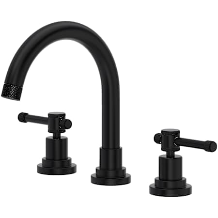 Rohl Campo 1.2 GPM Widespread Bathroom Faucet with Lever Handles and Pop-Up Drain Assembly Matte Black