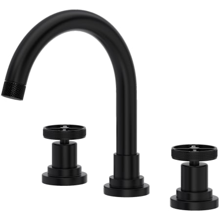 Rohl Campo 1.2 GPM Widespread Bathroom Faucet with Wheel Handles and Pop-Up Drain Assembly Matte Black